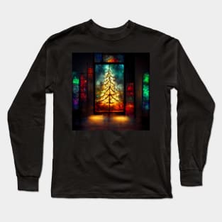 Holidays Christmas Tree Stained Glass Long Sleeve T-Shirt